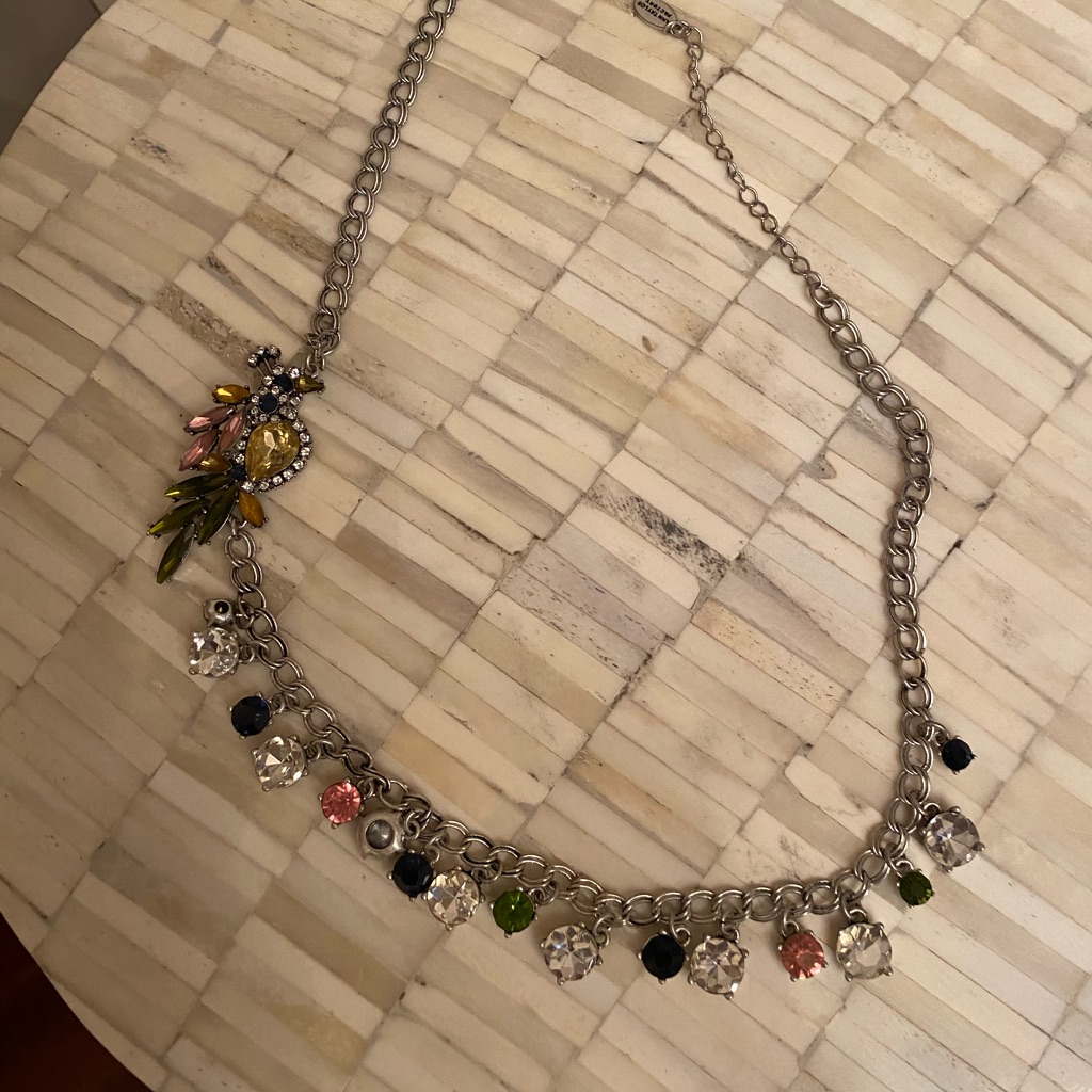 Ann Taylor Factory Silver Tone Necklace With Colorful Charms